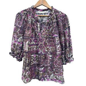 Marie Oliver Kaleidoscope Jennifer Blouse‎ size medium wearable contemporary